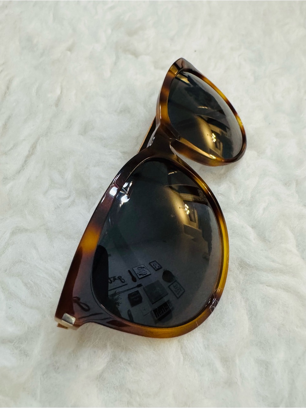 Yves Saint Laurent Tortoiseshell Frame Sunglasses with Dark Lenses
